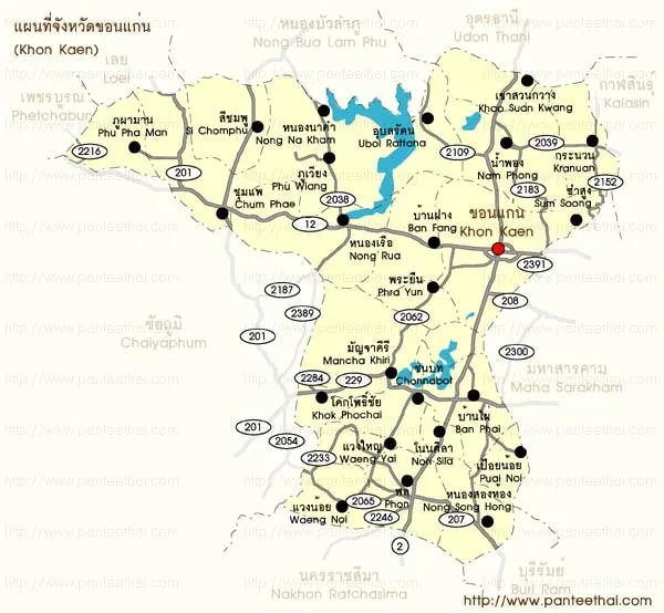 แผนที่คร่าวๆ จังหวัดขอนแก่น